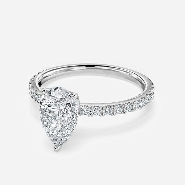 Liviana Pear Hidden Halo Moissanite Engagement Ring