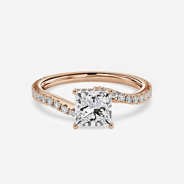 Paloma Princess Hidden Halo Moissanite Engagement Ring