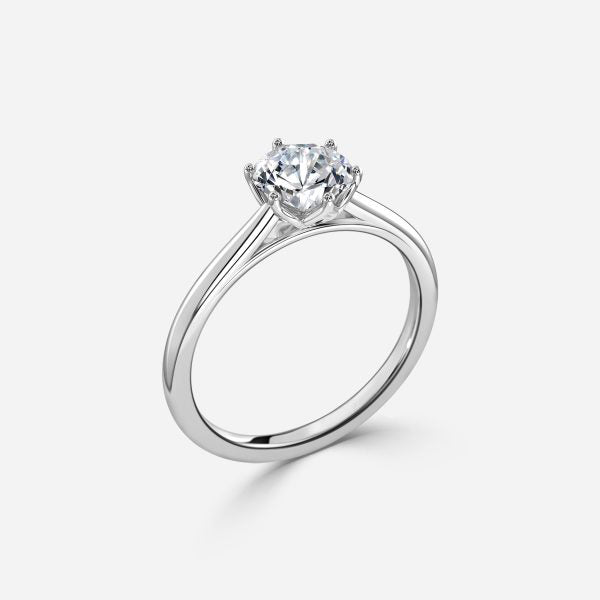 Nari Round Solitaire Moissanite Engagement Ring