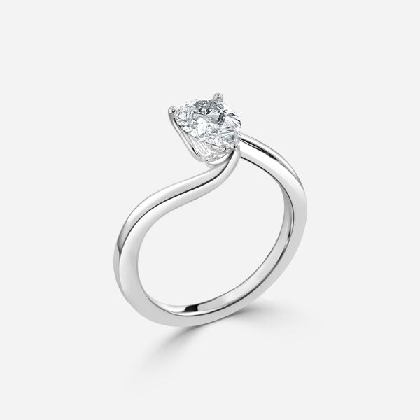 Azura Pear Solitaire Moissanite Engagement Ring