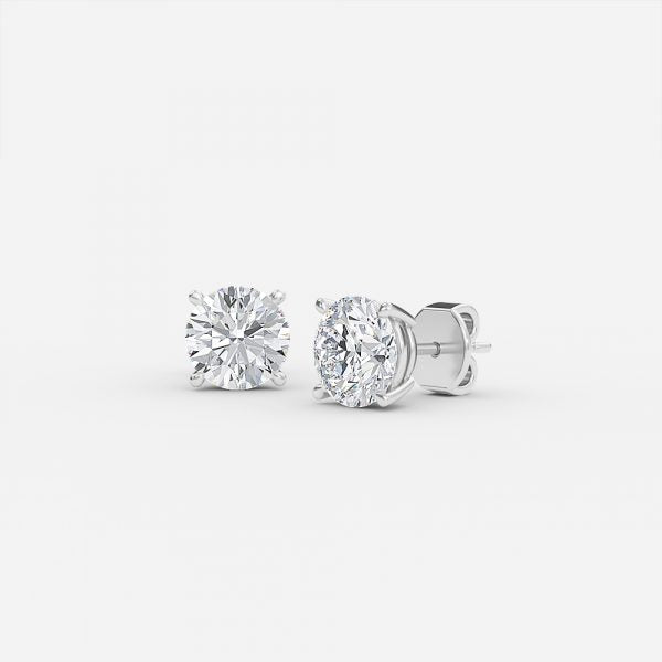 Round Moissanite Stud Earrings