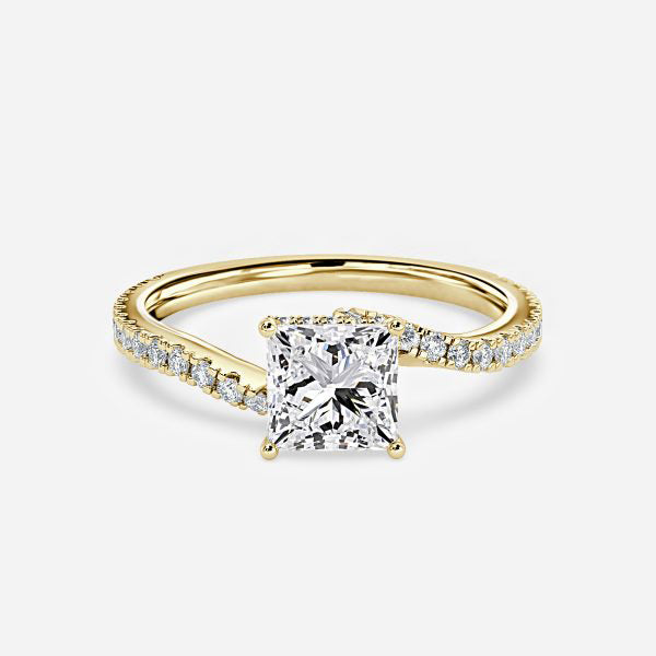 Paloma Princess Hidden Halo Moissanite Engagement Ring