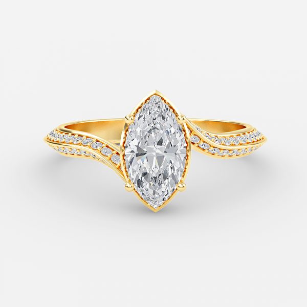 Bellatrix Marquise Hidden Halo Moissanite Engagement Ring