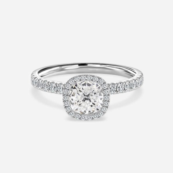 Tatienne Cushion Halo Moissanite Engagement Ring