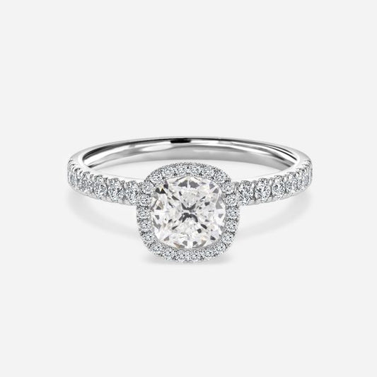 Tatienne Cushion Halo Moissanite Engagement Ring