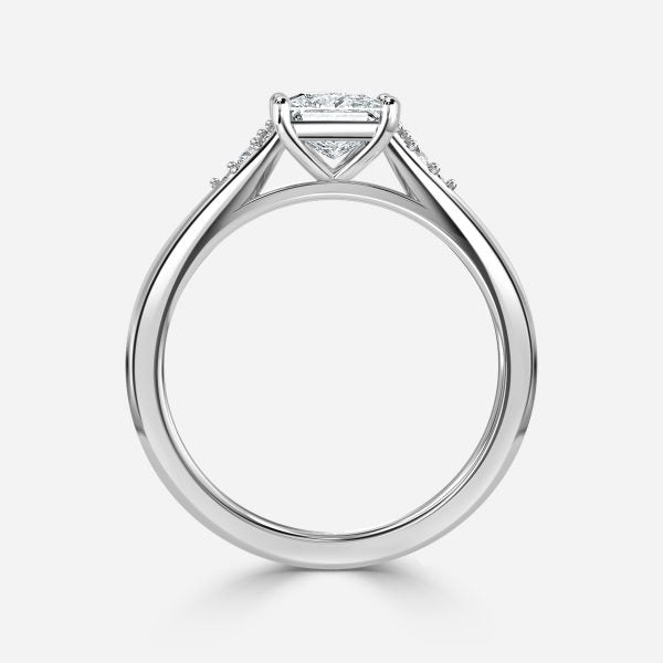 Aurelia Princess Three Stone Moissanite Engagement Ring