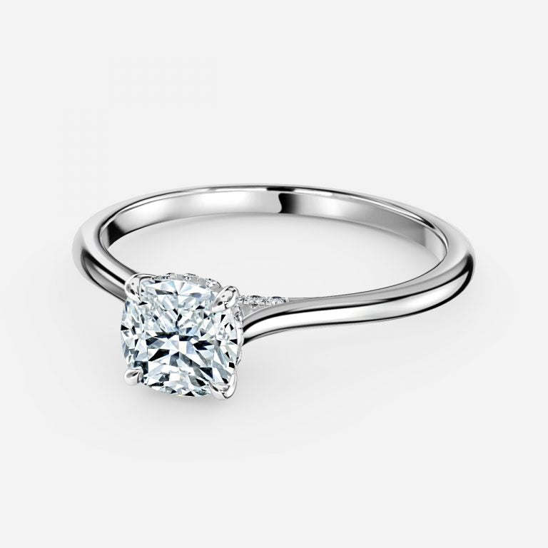 Pandora Cushion Hidden Halo Moissanite Engagement Ring