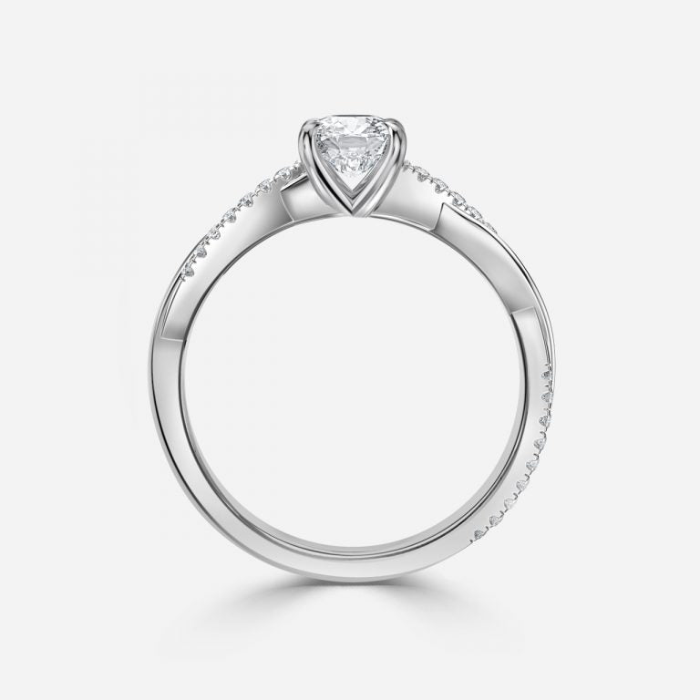 Tatiana Cushion Diamond Band Moissanite Engagement Ring