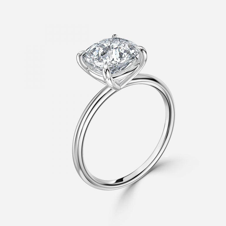 Alara Cushion Solitaire Moissanite Engagement Ring