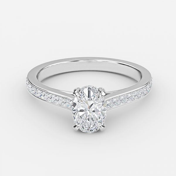 Marigold Oval Hidden Halo Moissanite Engagement Ring