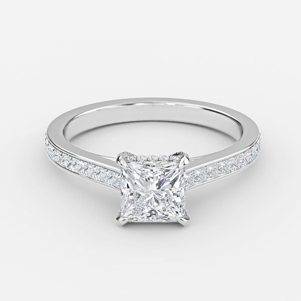 Marigold Princess Hidden Halo Moissanite Engagement Ring