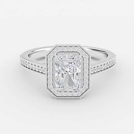 Haven Radiant Halo Moissanite Engagement Ring