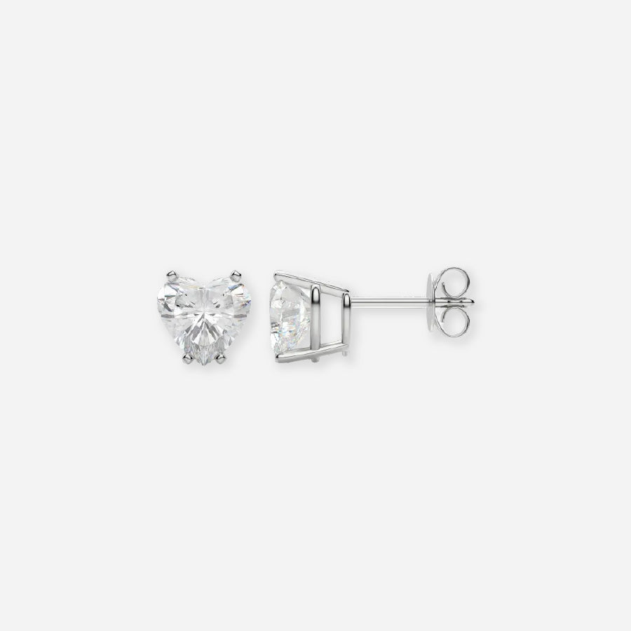 Heart Moissanite Stud Earrings