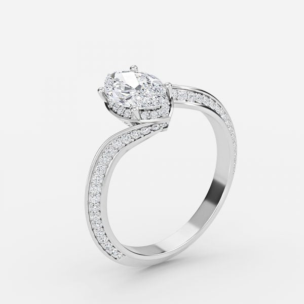 Bellatrix Marquise Hidden Halo Moissanite Engagement Ring