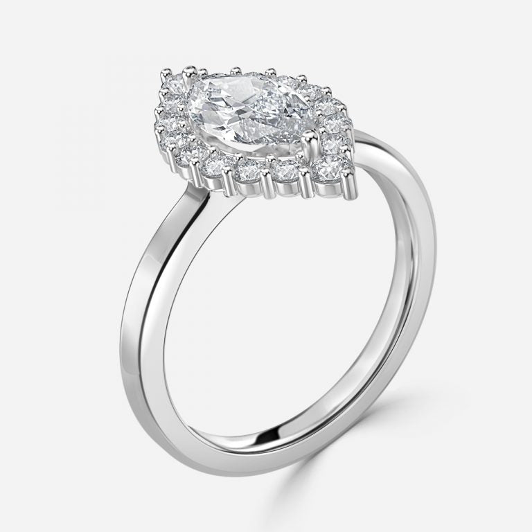 Thida Marquise Cluster Moissanite Engagement Ring