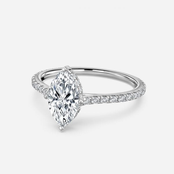 Tamsin Marquise Hidden Halo Moissanite Engagement Ring