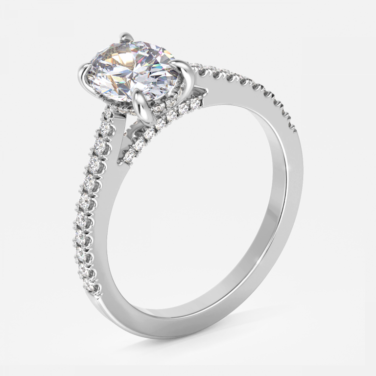 Yvette Oval Hidden Halo Moissanite Engagement Ring