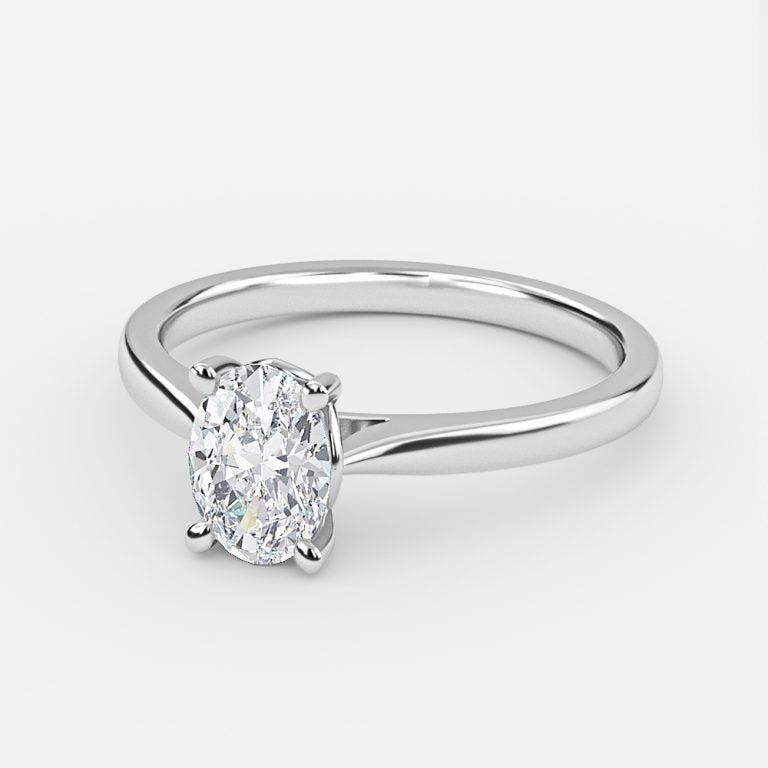 Peony Oval Solitaire Moissanite Engagement Ring