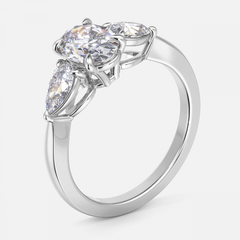 Tierney Oval Three Stone Moissanite Engagement Ring