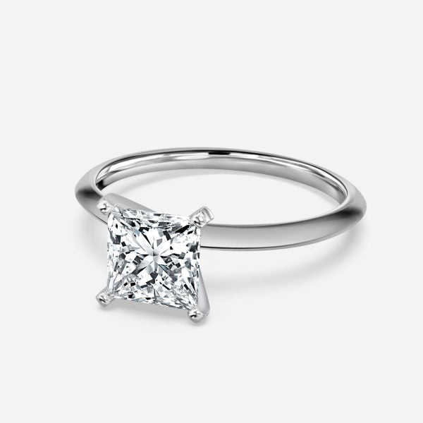 Arlette Princess Diamond Solitaire Moissanite Engagement Ring