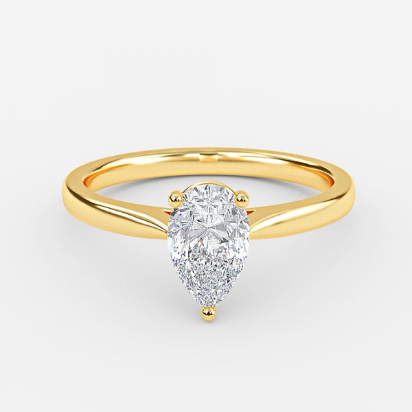 Simone Plain Pear Solitaire Moissanite Engagement Ring