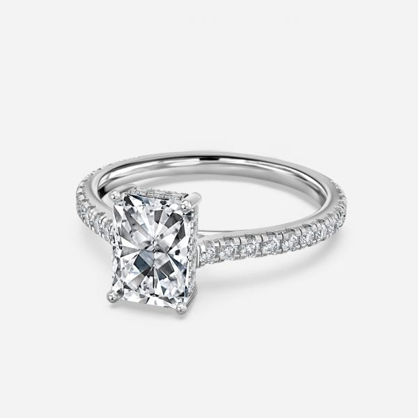 Tamsin Radiant Hidden Halo Moissanite Engagement Ring