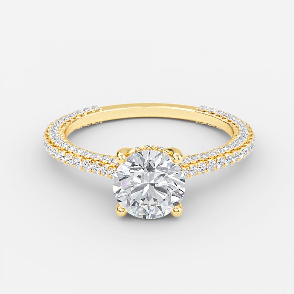 Kalaya Round Hidden Halo Moissanite Engagement Ring