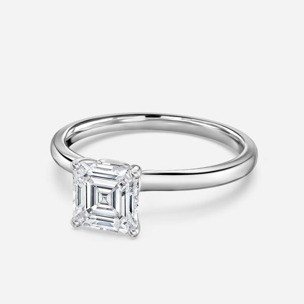 Alouette Asscher Solitaire Moissanite Engagement Ring