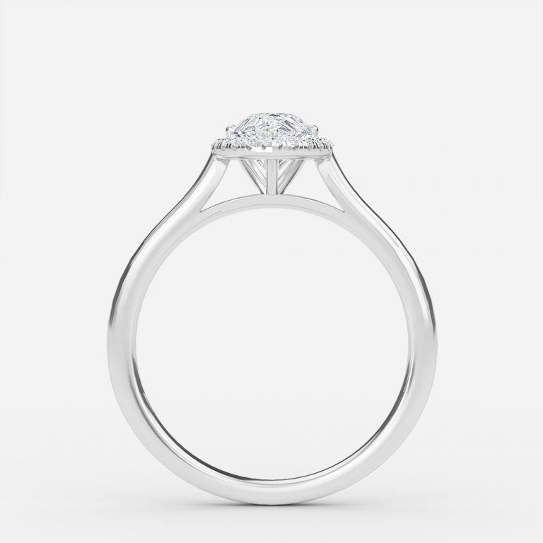 Louisa Pear Halo Moissanite Engagement Ring