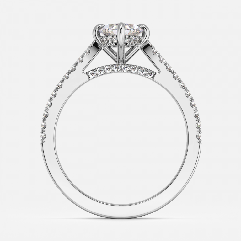 Yvette Marquise Hidden Halo Moissanite Engagement Ring