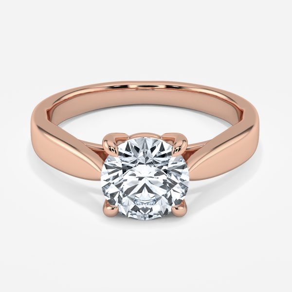 Rosey Round Solitaire Moissanite Engagement Ring