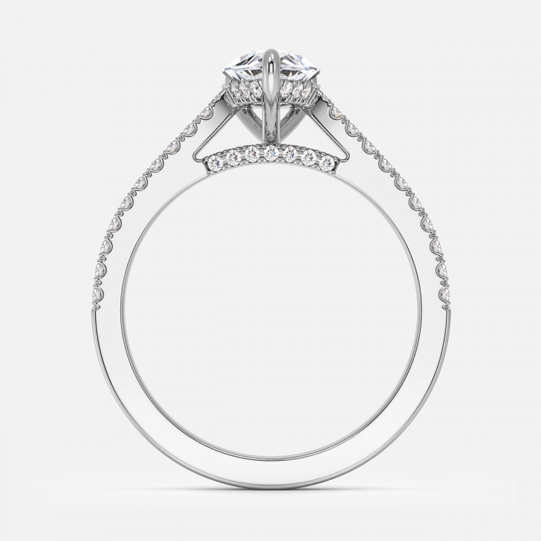 Yvette Pear Hidden Halo Moissanite Engagement Ring