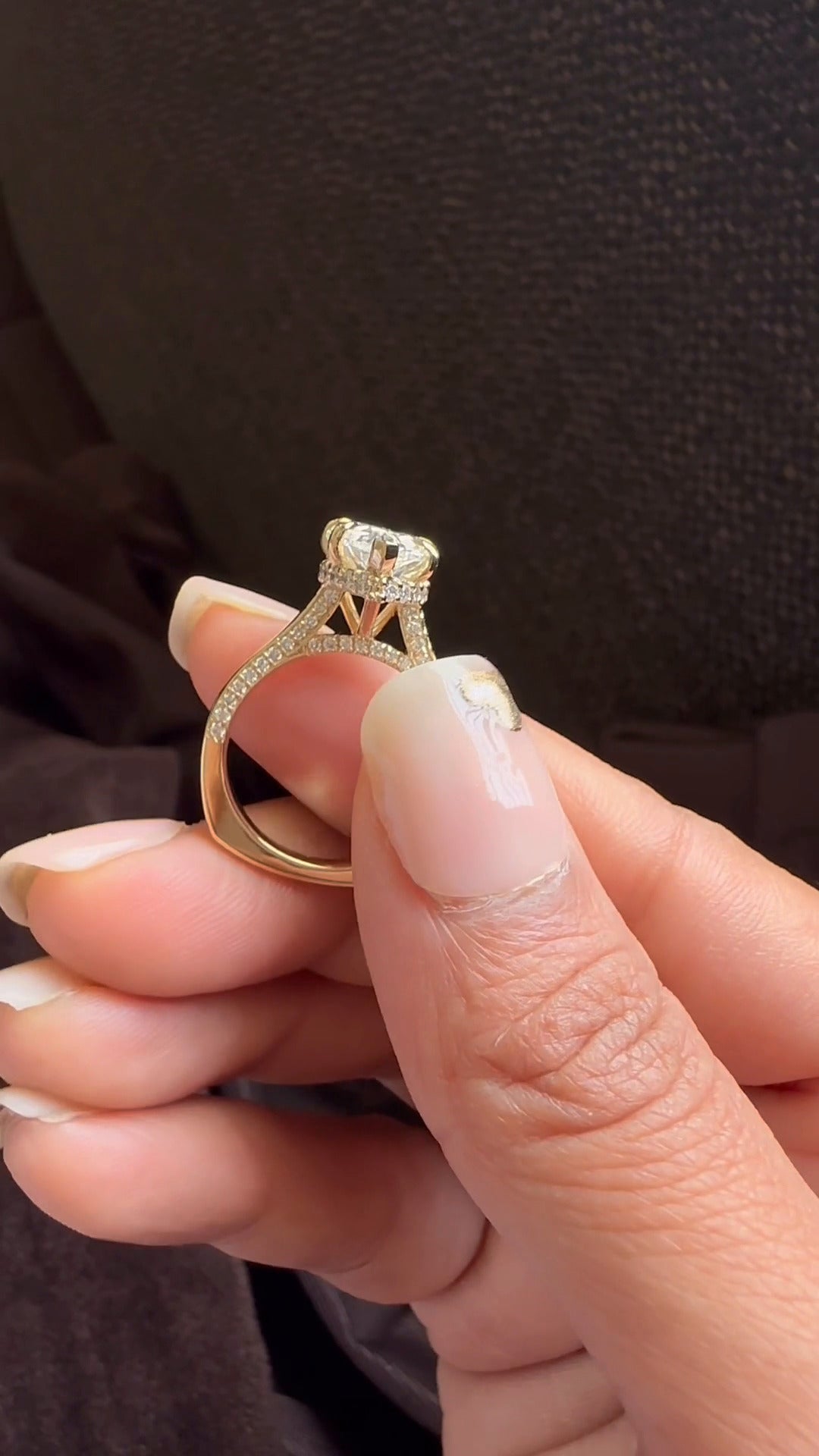Pandora Pear Hidden Halo Moissanite Engagement Ring