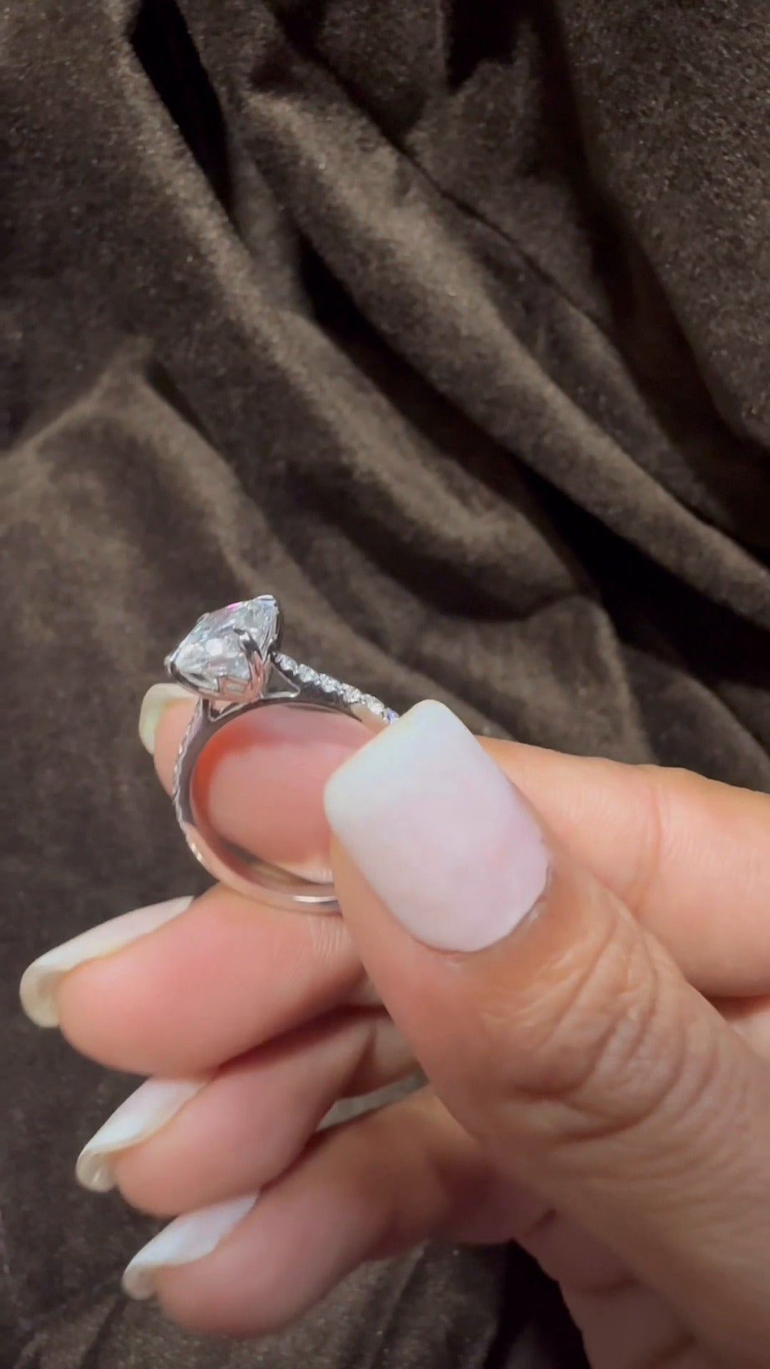 Aveline Cushion Diamond Band Moissanite Engagement Ring