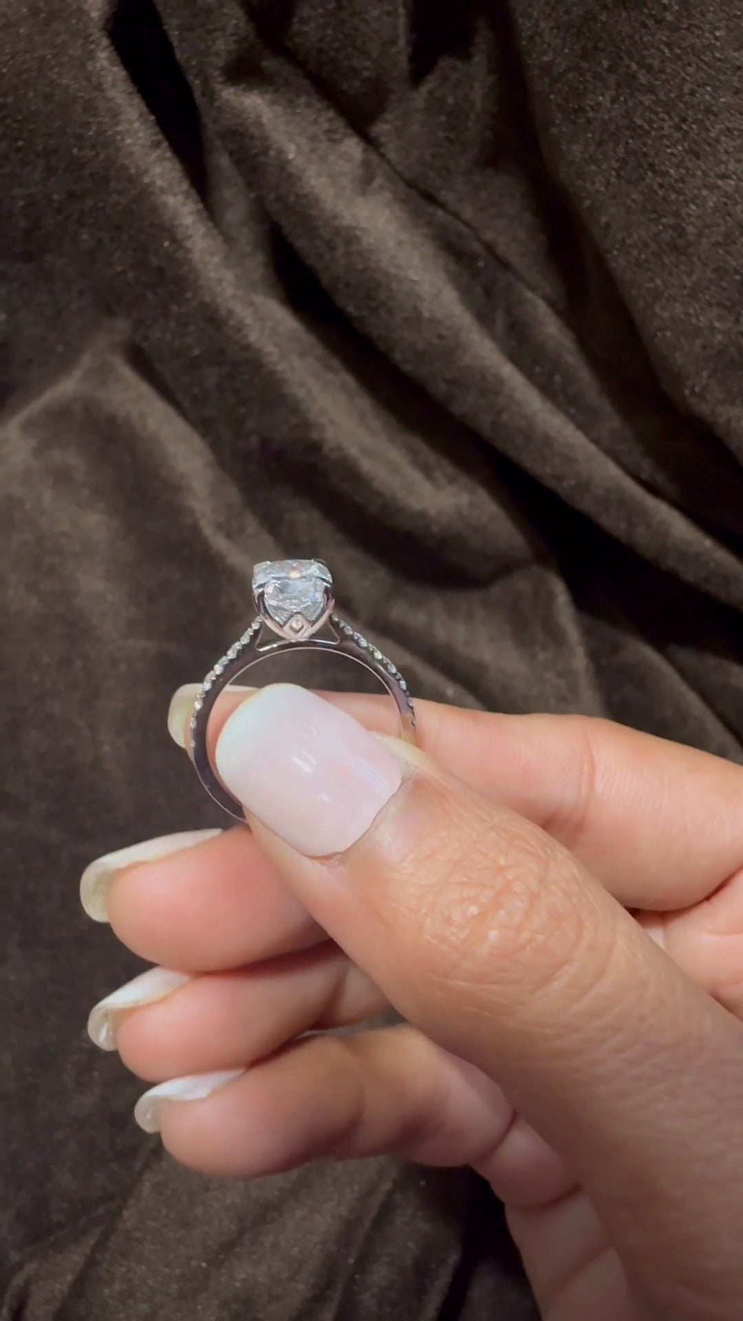 Aveline Cushion Diamond Band Moissanite Engagement Ring