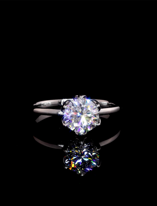 Jana Round Solitaire Moissanite Engagement Ring
