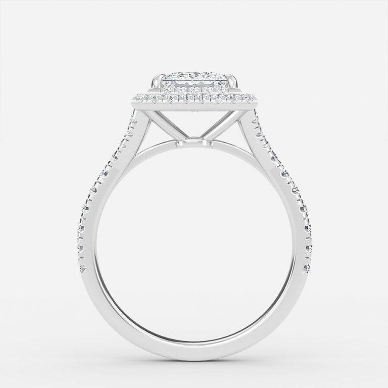 Afton Princess Halo Moissanite Engagement Ring