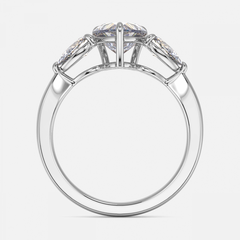 Tierney Heart Three Stone Engagement Ring