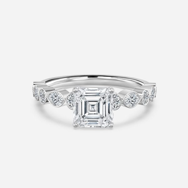 Pailin Asscher Unique Moissanite Engagement Ring