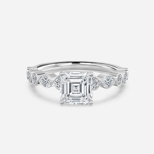 Pailin Asscher Unique Moissanite Engagement Ring