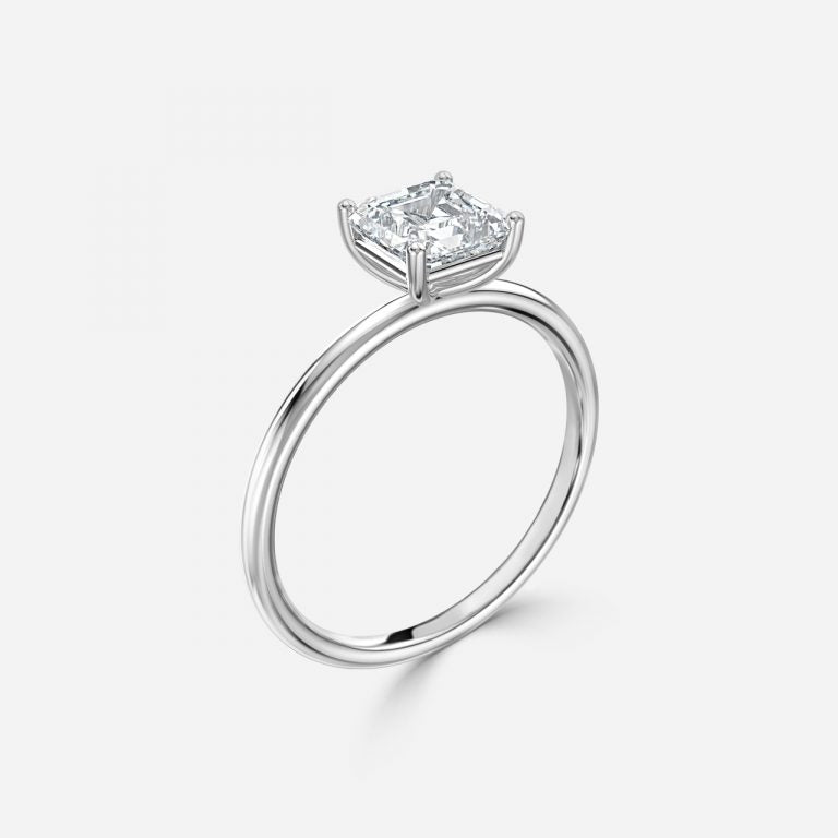 Ailani Asscher Solitaire Moissanite Engagement Ring