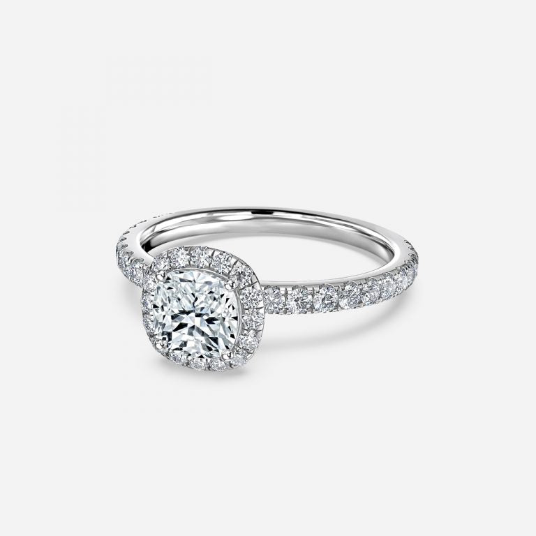 Lucia Cushion Halo Moissanite Engagement Ring