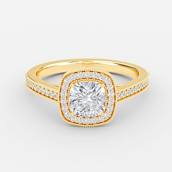 Haven Cushion Halo Moissanite Engagement Ring