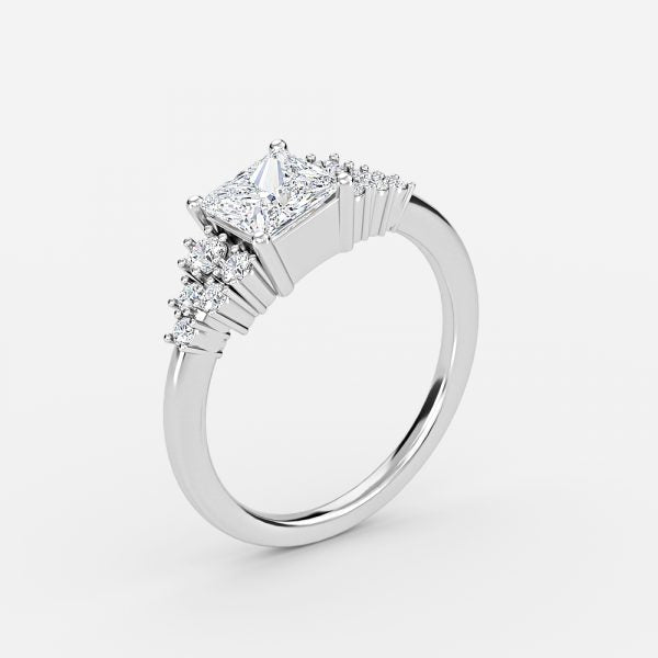 Kassidy Princess Cluster Moissanite Engagement Ring