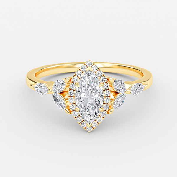 Jacinta Marquise Halo Moissanite Engagement Ring