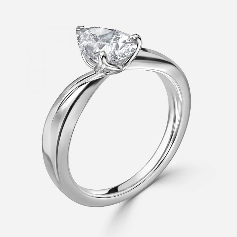 Yvette Pear Hidden Halo Moissanite Engagement Ring