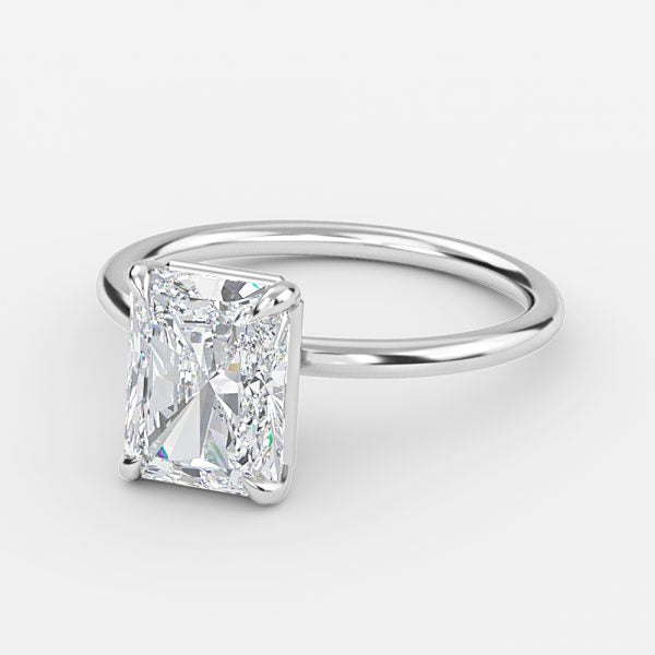 Alara Radiant Solitaire Moissanite Engagement Ring