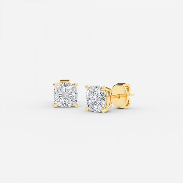 Cushion Moissanite Stud Earrings