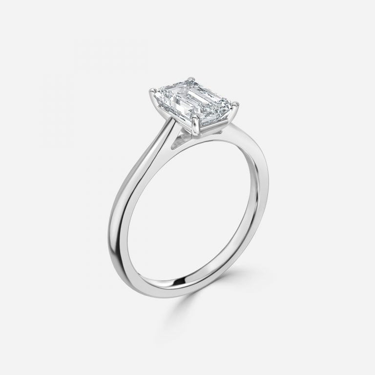 Bernadette Emerald Solitaire Moissanite Engagement Ring