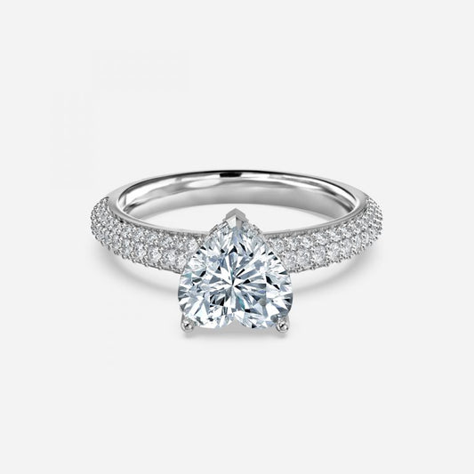 Eluned Heart Hidden Halo Moissanite Engagement Ring